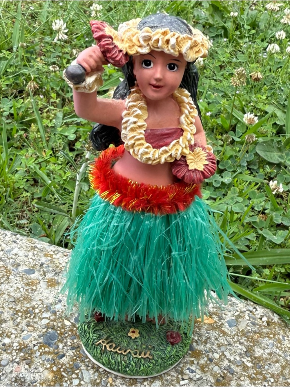 Vintage K.C. Co Ltd Hawaii Dashboard Hula  Girl Skirt Ukulele Woman Tiki Wiggler